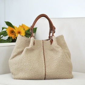SAC CABAS APOLONIA CUIR CHOCOLAT