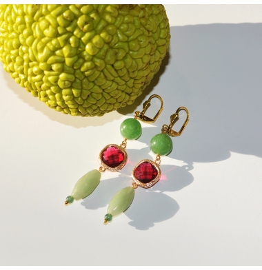 BOUCLES D'OREILLES BOBOLI AVENTURINE