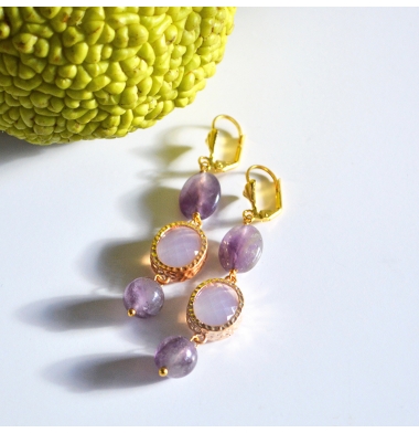 BOUCLES D'OREILLES BOBOLI AMETHYSTE