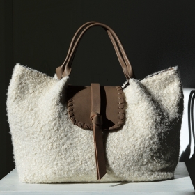 sac à main Julia cuir et teddy