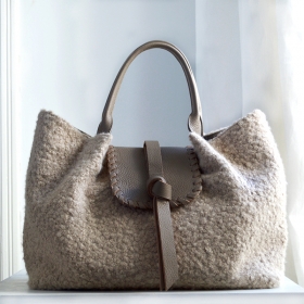 sac à main Julia cuir et teddy