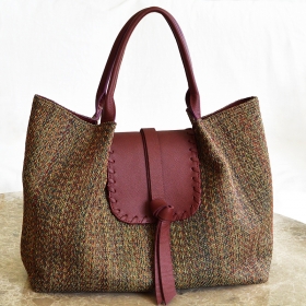 sac à main tweed et cuir Julia